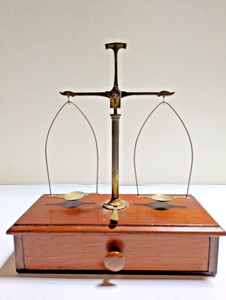 Vintage Brass Scale with Weights