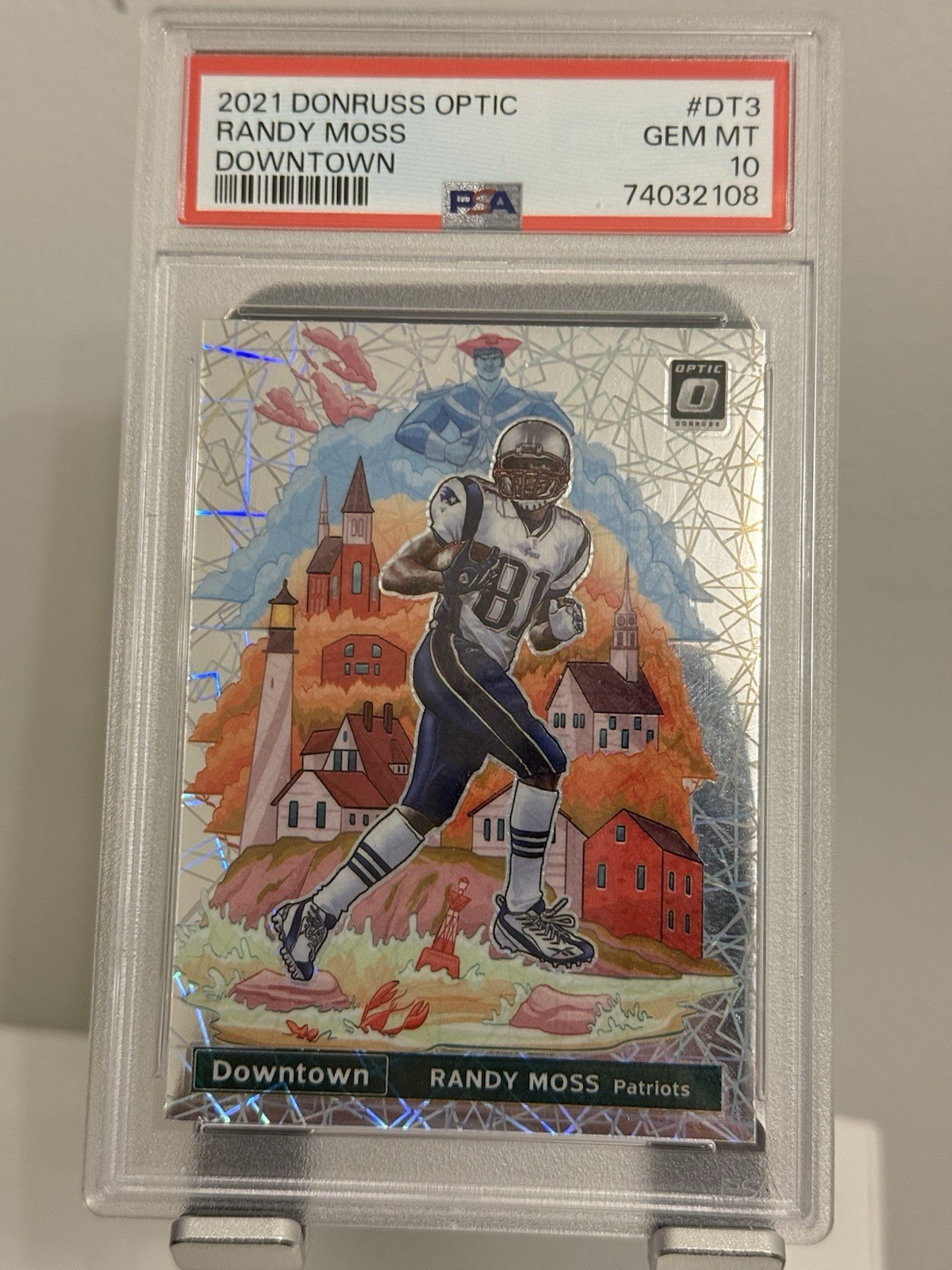 2021 Panini Donruss Optic Downtown Randy Moss Patriots #DT-3 PSA 10 CHASE