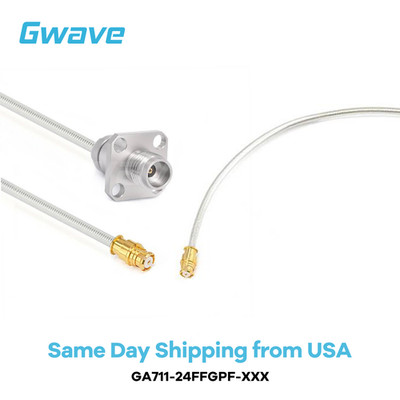 2.4mm 4 Hole Flange Female to GPO Female .086'' Semi-flexible Cable, DC-40GHz