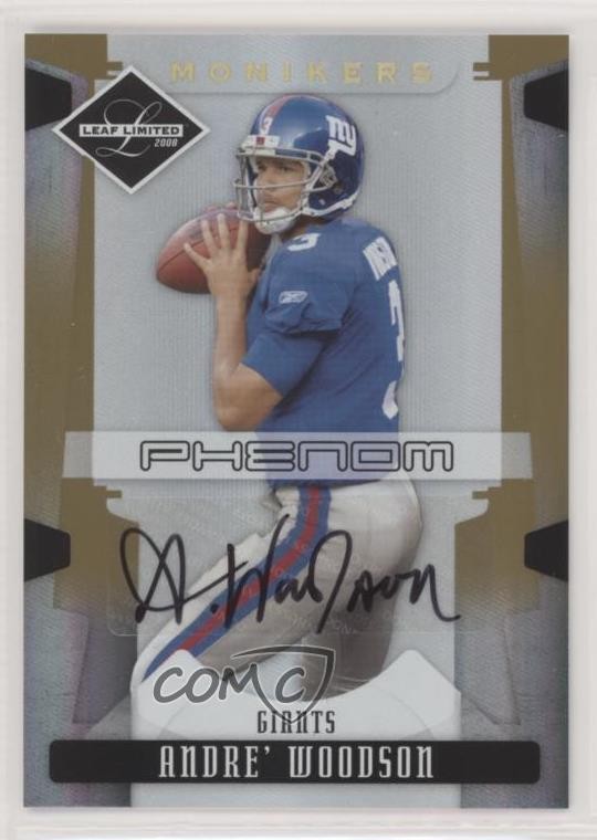 2008 Leaf Limited Phenom Monikers Gold 3/10 Andre Woodson Rookie Auto RC 0b2
