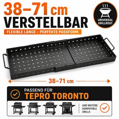 Grillkohleschale Metallschale 38-71cm  Verstellbar  für Tepro Toronto Grill BBQ