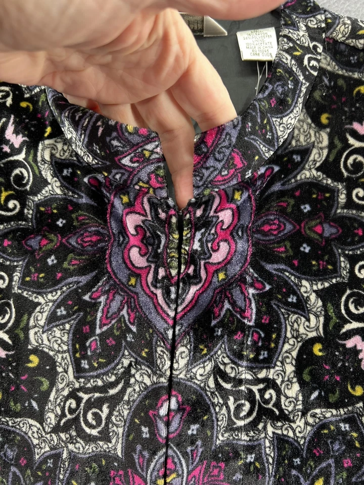 Chaqueta Laura Ashley Mujer 3X Terciopelo Negro Forrado Cachemira Vinos To Riches LA6939W Foto 2 de 4