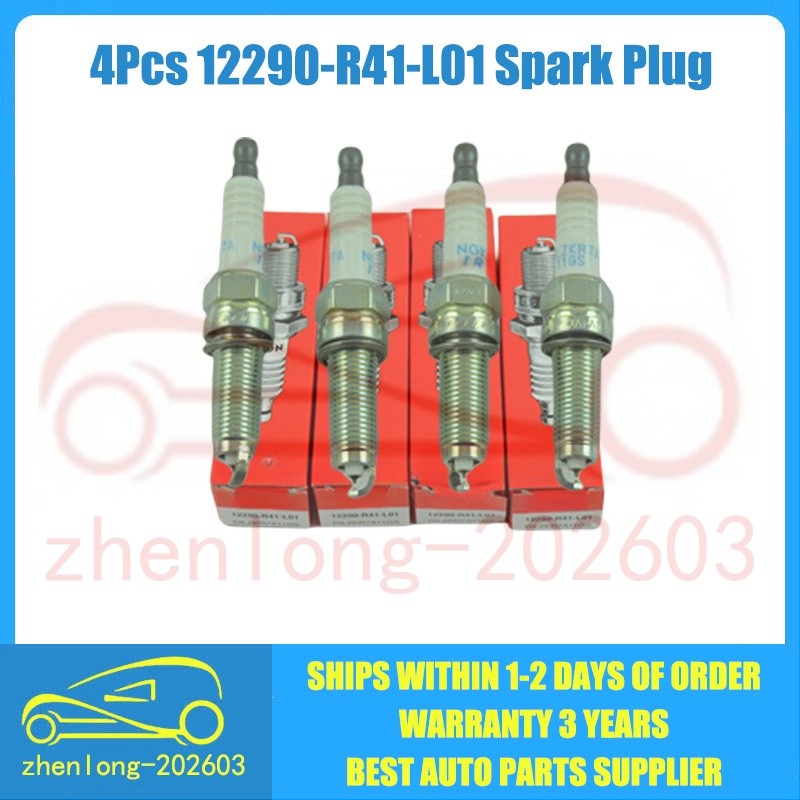 4Pcs New Genuine 12290-R41-L01 DILZKR7B11GS Spark Plug For Honda ILX HR-V Civic