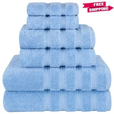 American Soft Linen Luxury 6-Piece Bath Towel Set, 100% Cotton Turkish Towels fo