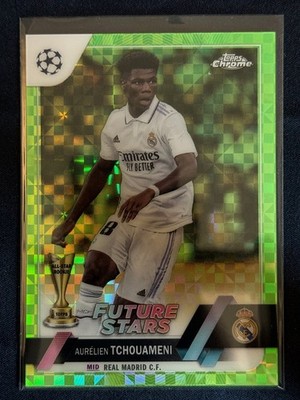 2022-23 Topps Chrome UEFA Tchouameni Neon Green X-Fractor /399 Real Madrid C.F.