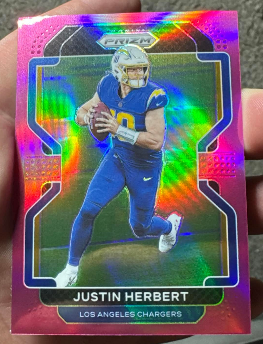 2021 Panini Prizm Justin Herbert 169 Pink Prizm NM MINT