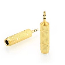 2Pcs 3.5mm Male to 6.5mm Female Plug Stereo Audio Adapter Converter Headphone H