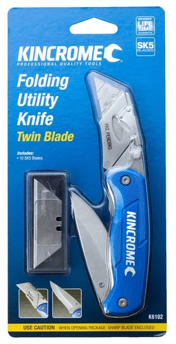 KINCROME Folding Heavy Duty Twin Blade Utility Knife - K6102