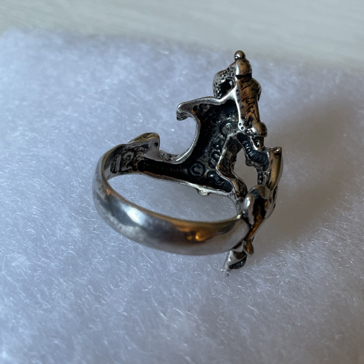 Vintage G&S Large Figural Poseidon Triton God Biker Ring Sz 12 | eBay