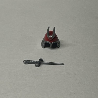 GI Joe G.I. Budo Helmet Samurai Headgear & Sai Accessory Vintage Parts lot