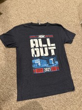 AEW All Out Shirt Mens Medium Black Wrestling Chicago Now Arena 2021 Event Tee