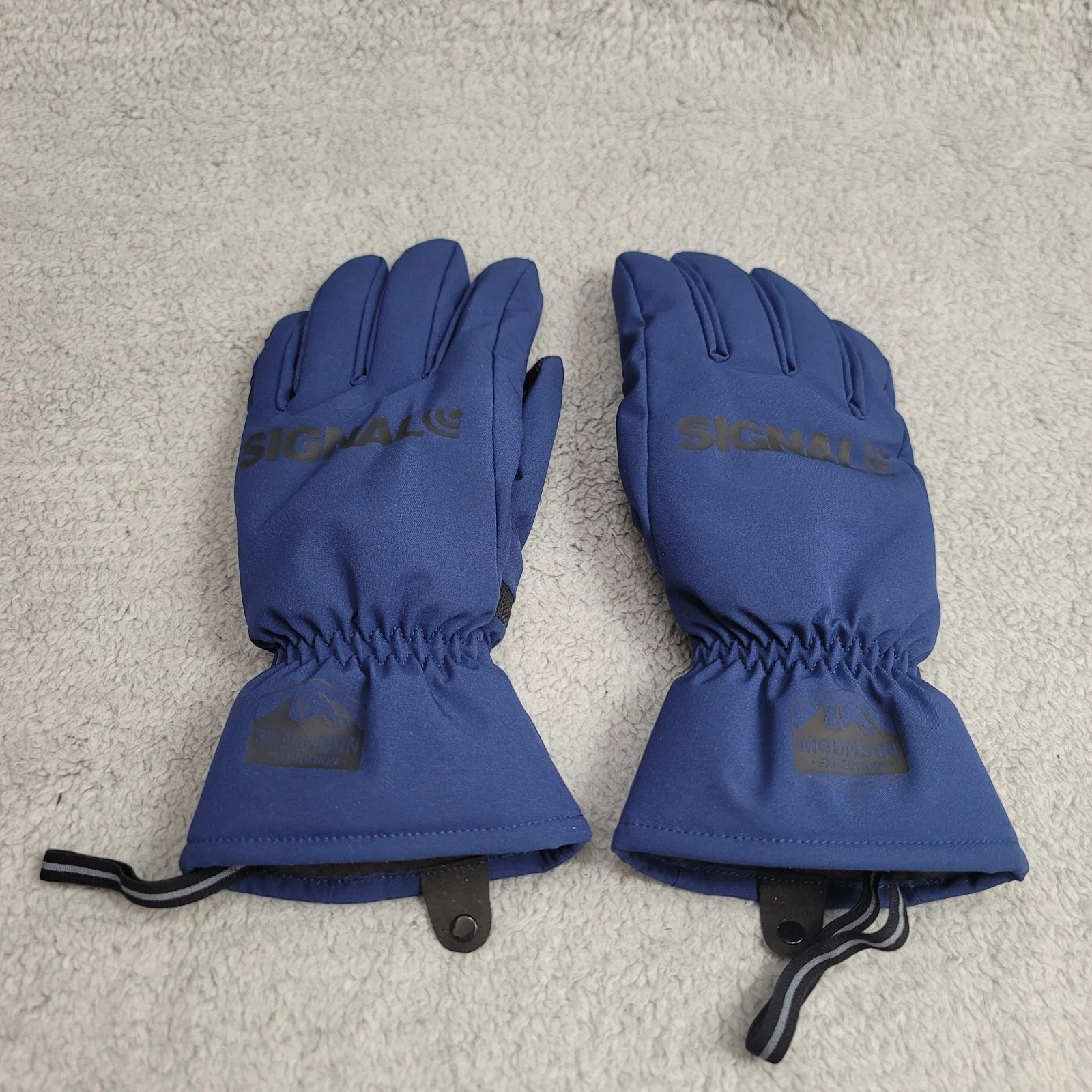 New Signal Snowboarding Ski Gloves Men's Large Blue Soft Shell 4 Way Stretch