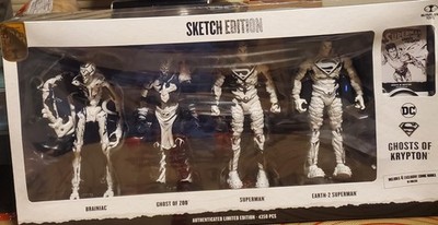 McFarlane Gold Label Sketch Edition Ghosts Of Krypton 4 Pack Authenticated