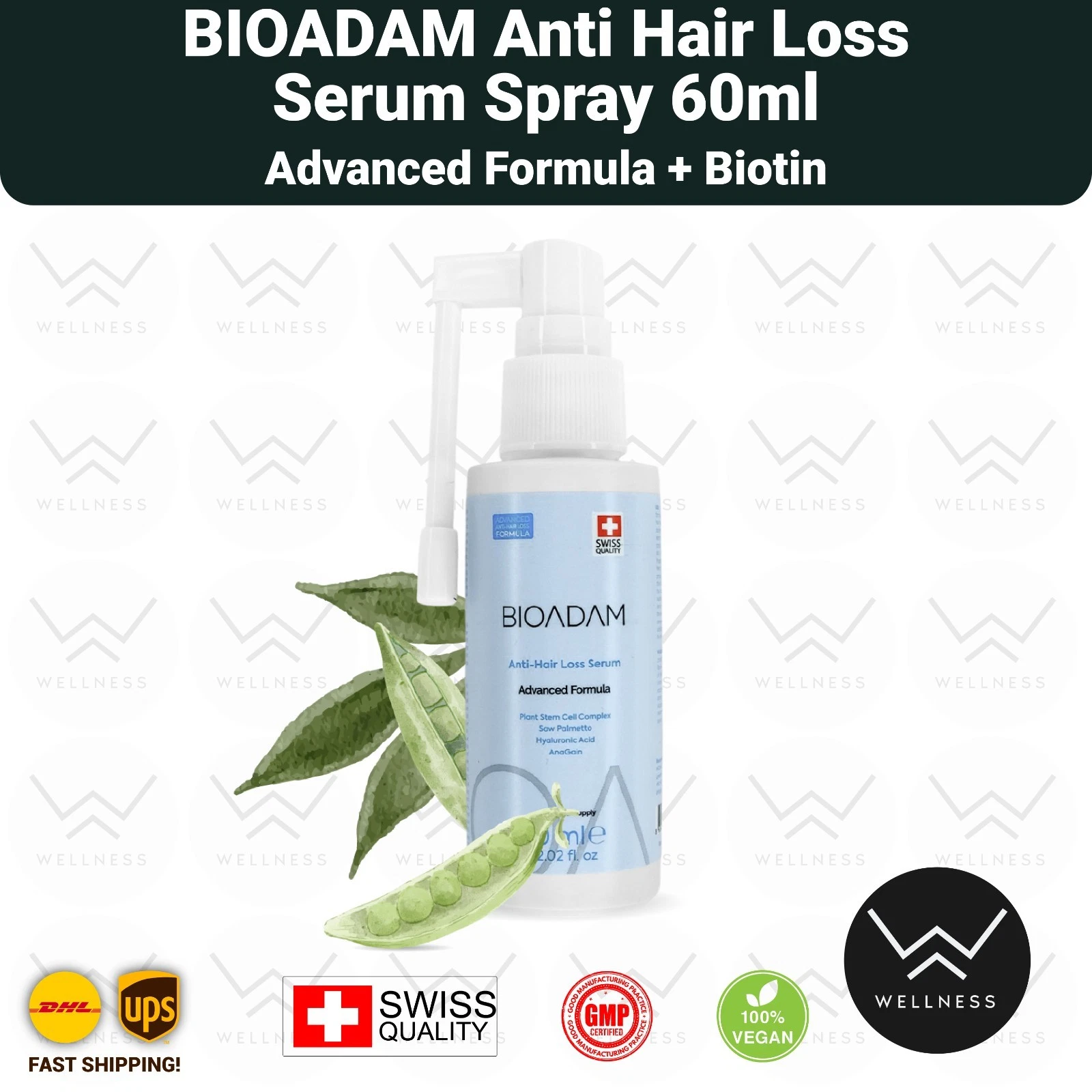 BIOADAM Anti Hair Loss Serum Spray Advanced Formula Biotin 60ml