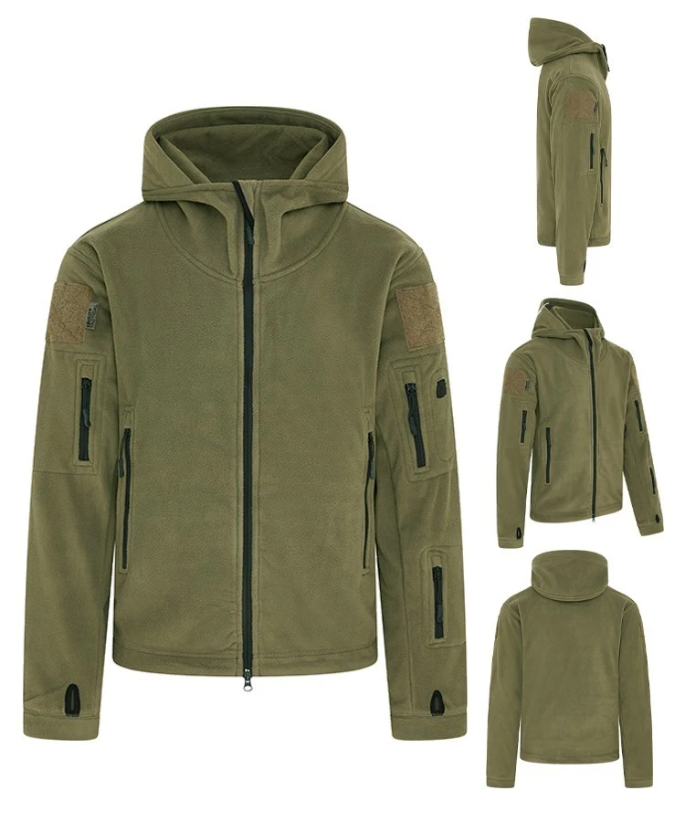 RECON TACTICAL FLEECE HOODIE OLIVE MENS THERMAL MILITARY WARM COMBAT JACKET