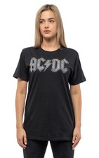 AC/DC T Shirt Diamante Classic Band Logo new Official Unisex Black