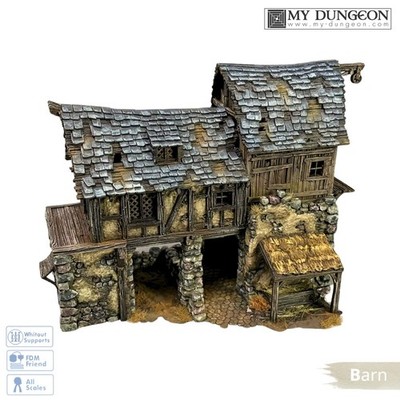 Harlan Grey-Eyey's Barn 28mm Scheune Terrain Gelände Fantasy Tabletop