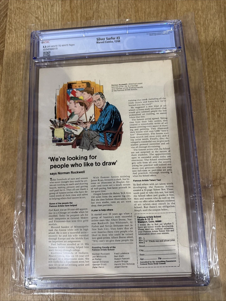 Silver Surfer #3 CGC 5,5 Marvel Comic 1968 Primera aparición de Mefisto graduado Foto 3 de 3