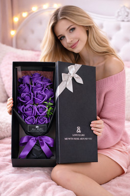 Eternal Champagne Rose Soap Flower Bouquet Valentine's Day Gift Girlfriend Wife