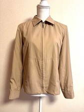 BURBERRY Zip Up Jacket Blouson Coat Women Size 42 Nova Plaid beige Genuine