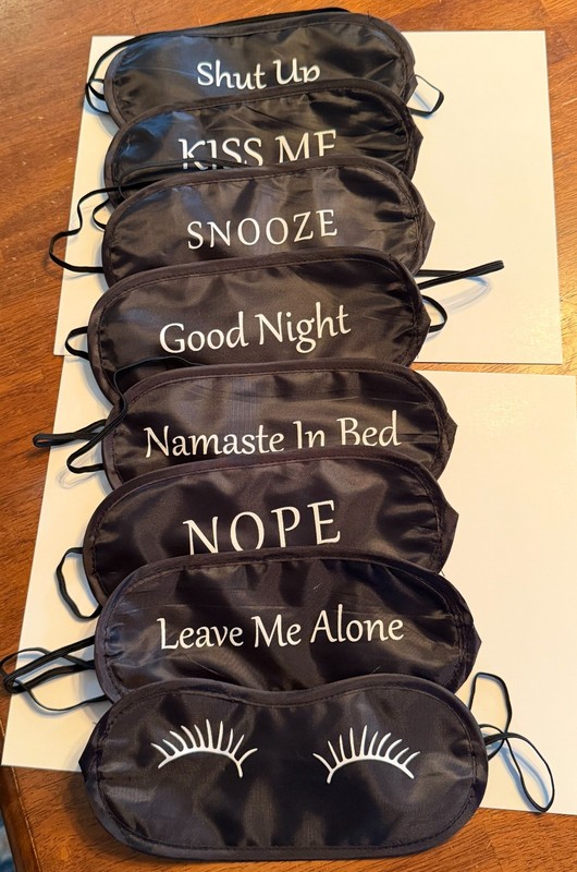 Funny Sleep Eye Mask Set 8 Pack Novelty Travel Masks Shut Up Namaste Bed