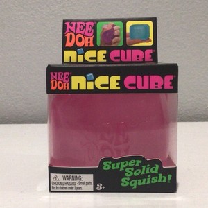 Nee Doh Nice Cube Super Solid Squish Squeeze Toy, Pink, MPN 26040YP