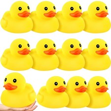Deekin 12 Set Large Yellow Rubber Ducks Squeak Bath Toys
