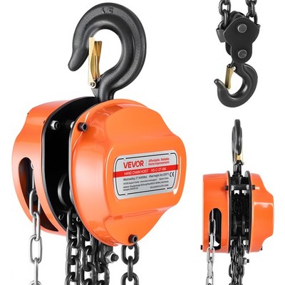 VEVOR Hand Chain Hoist 4400 lbs Capacity 20 ft Manual Chain Block with G80 Chain