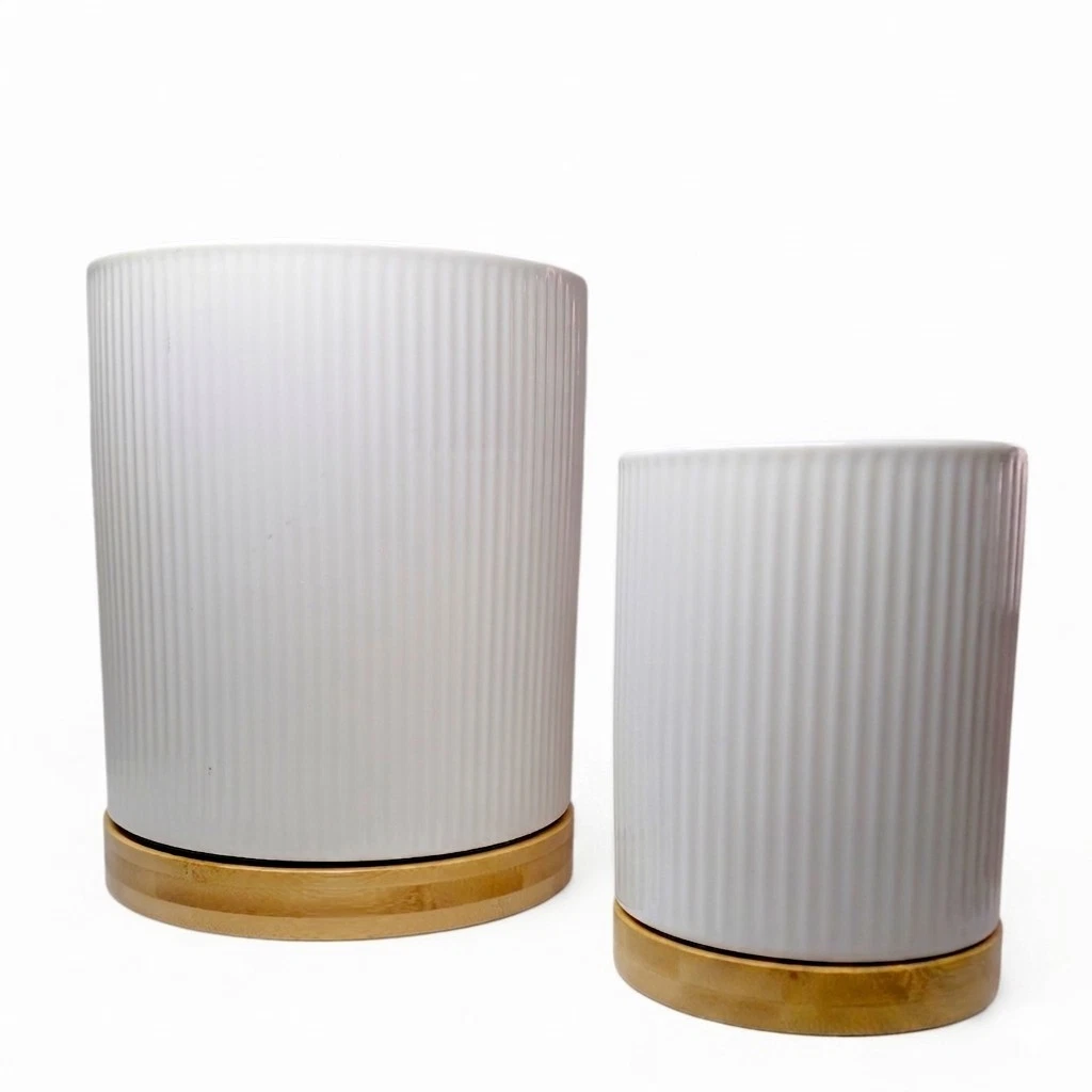 2 Pack Ceramic Utensil Holder Set 7.3” + 5.4” Kitchen Countertop Organizer Crock