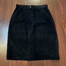 VTG Compagnie Internationale Express Mini Skirt Black Y2K Sz 9/10 100  Leather