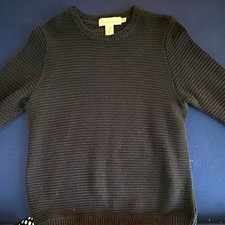 H&M L.O.G.G. Mens Solid Black Knit Crew Neck ...