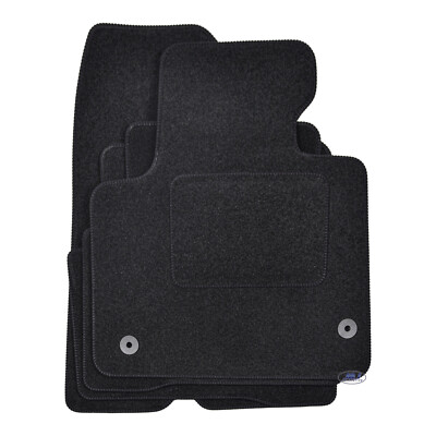 J&J AUTOMOTIVE Tapis De Sol Velours Noir Sur Mesure Pour Hyundai Santa Fe 2013-2017 - 4 Pièces Avec Logo, Antidérapants Et Renforcés