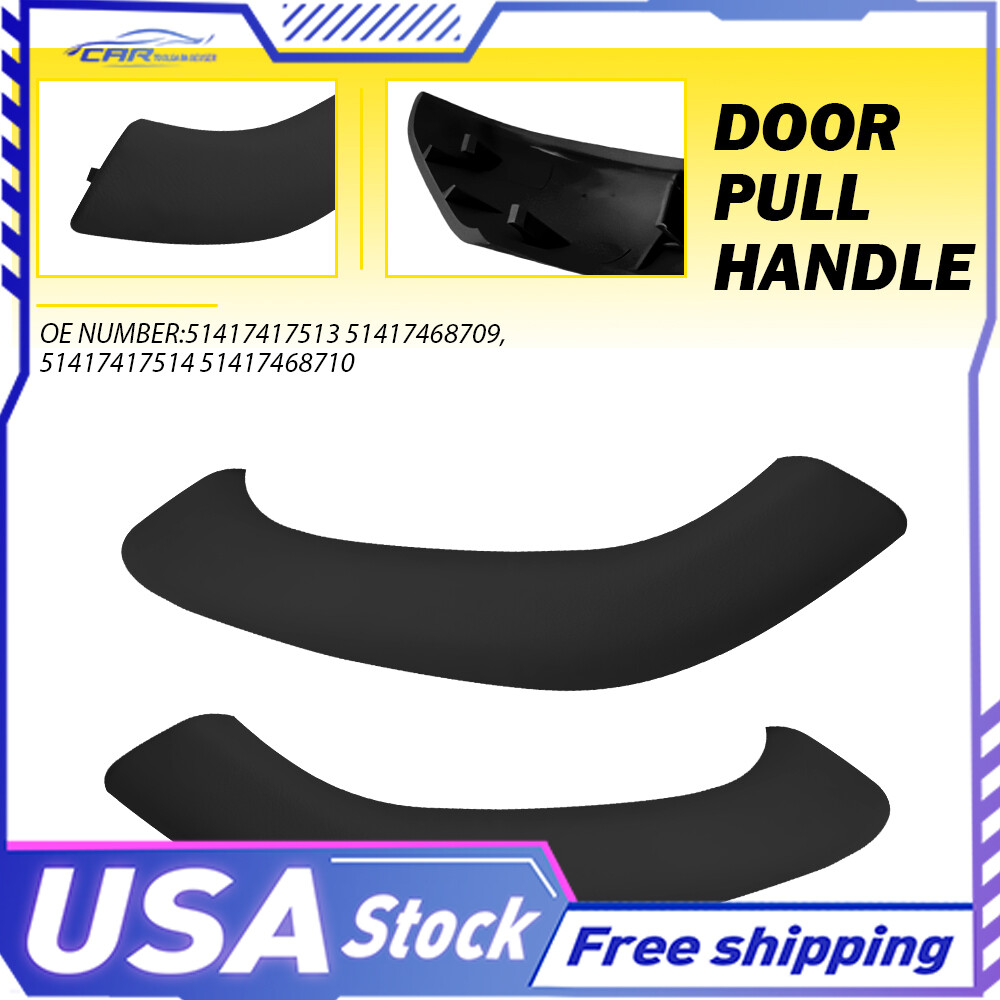 Fit BMW X1 X2 F48 F39 F49 2016-2020 Pair Black Inner Door Pull Handle Trim Cover