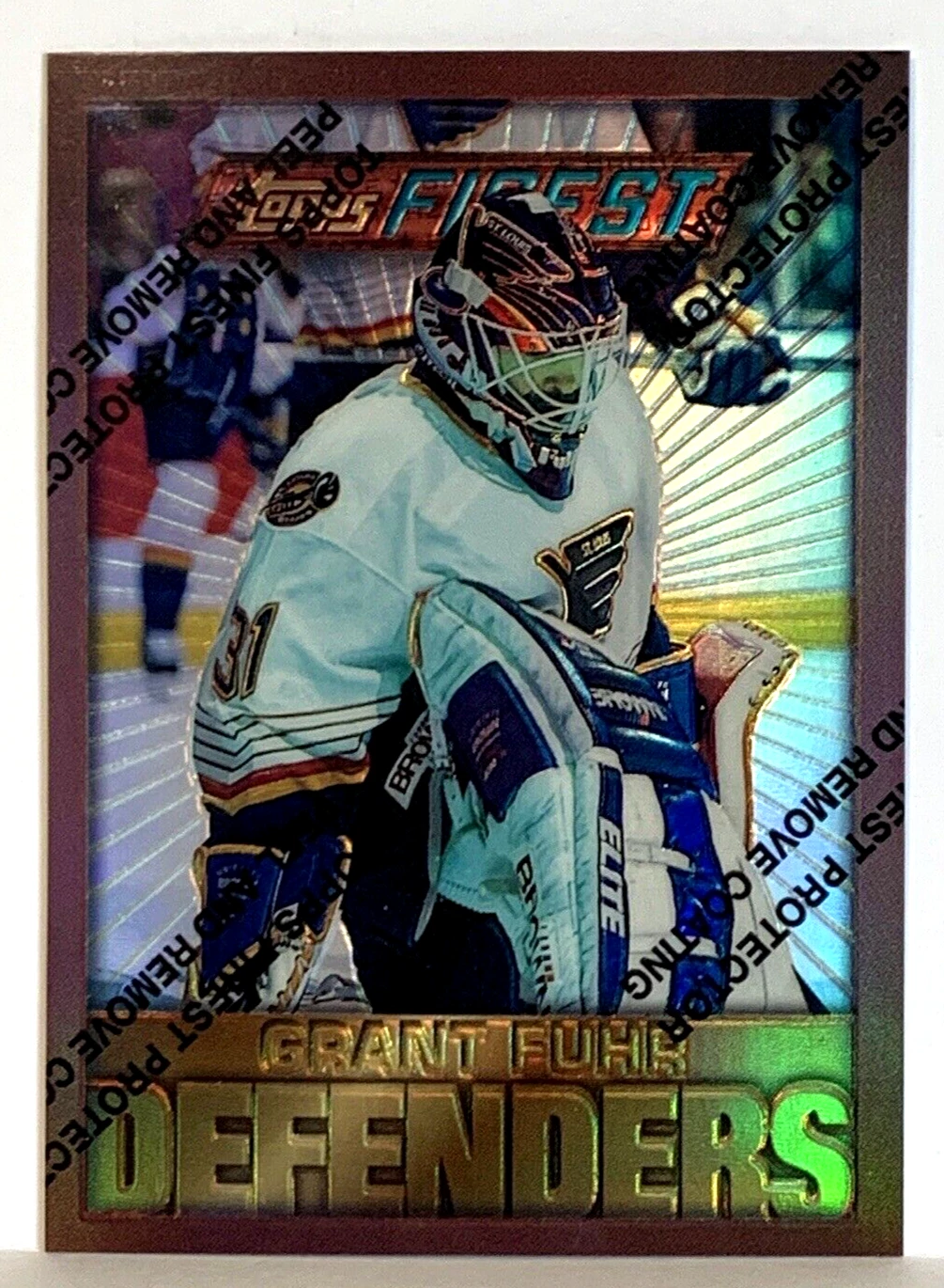 Grant Fuhr 1995-96 Topps Finest Refractor #113 (w/ Coating)