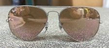 Ray Ban Sunglasses Aviator RB3025 Silver Frame W/ Light Pink Lenses No Case