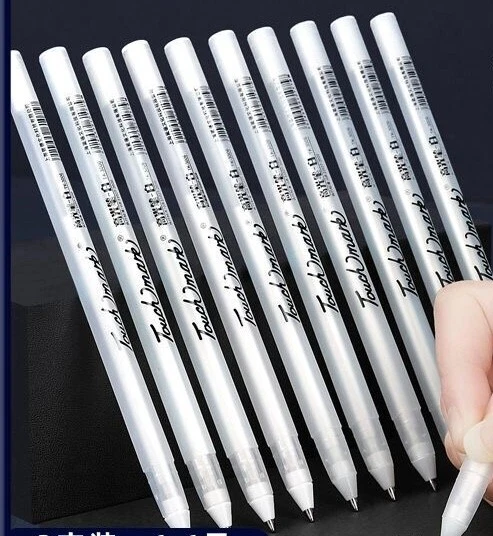 Touch Mark White Gold Silver For Art Black Paper 0.8mm Fine Point Gel Pens