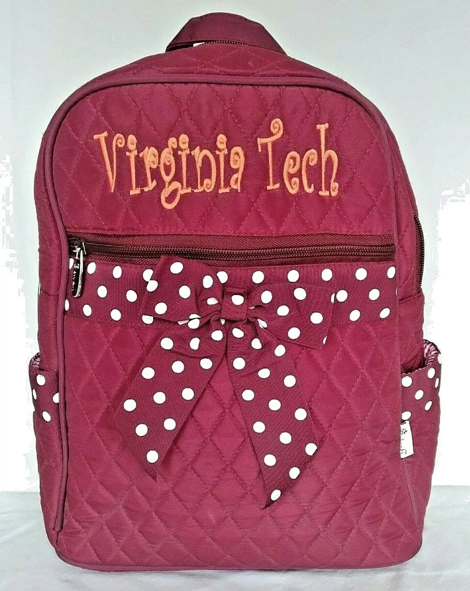 Virginia Tech VT Little Girl s Fabric Quilted Backpack Bookbag
