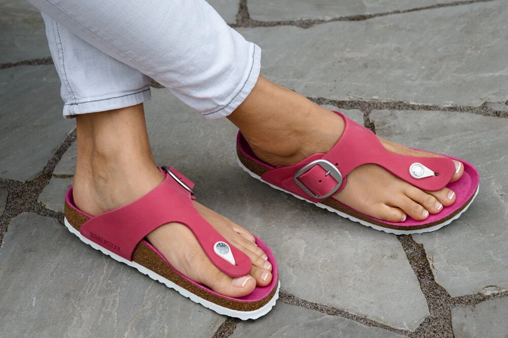 Birkenstock Sandals GIZEH fuchsia rosa nubuk regular | eBay