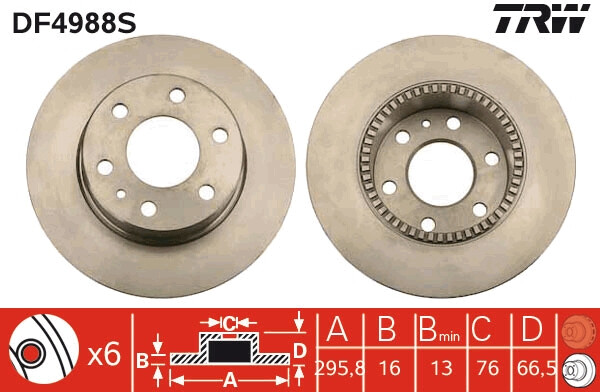 Disque de frein DF4988S TRW anti vibration contre le sifflement sur Iveco