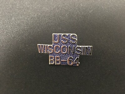 US NAVY USS WISCONSIN (BB-64) HAT PIN MEASURES 1 AND 1/4 INCHES