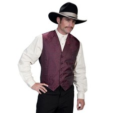Scully Men's Classic Paisley Burgundy Western Vest RW093N-BUR