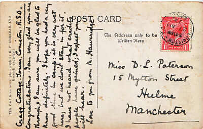 Genealogie Postkarte - Familiengeschichte - Paterson - Hulme - Manchester U3742