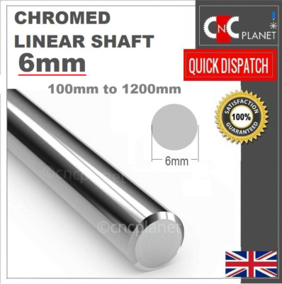 6 mm Welle glatt verchromt Stahl lineare Runde Schienenschiene Gleitstab Lager 3D Druck
