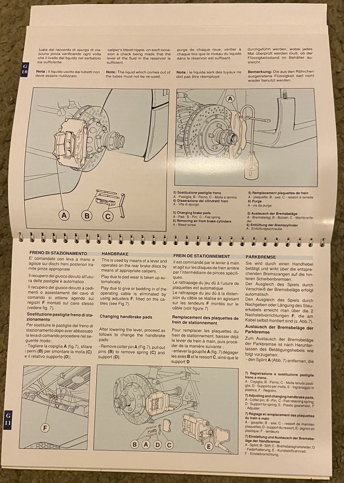 Ferrari F40 Owners Manual Maintenance Hand Book 512A/88 Brochure Part S GTO Enzo - image 3 of 4