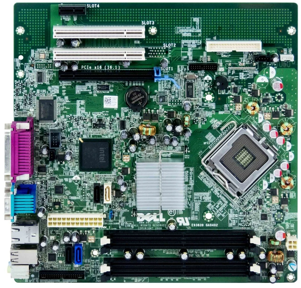 Dell 0G214D LGA 775 4x DDR2 Intel Q43 Pcie PCI Dp Esata Motherboard - Image 2 of 2