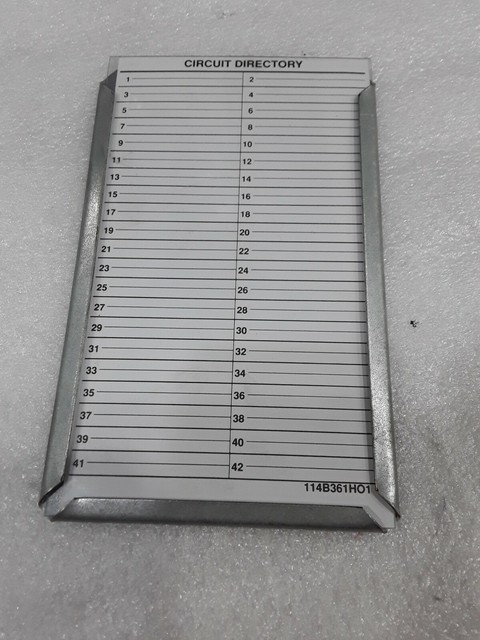 114B361HO1 EATON CIRCUIT DIRECTORY CARD LABEL UP TO 42 SLOTS NEW | eBay