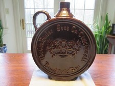Antique Large Stoneware Whiskey Canteen