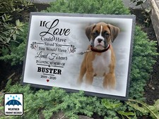 Slate headstone, Personalised grave marker, Photo plaque, Dog, Weatherproof.