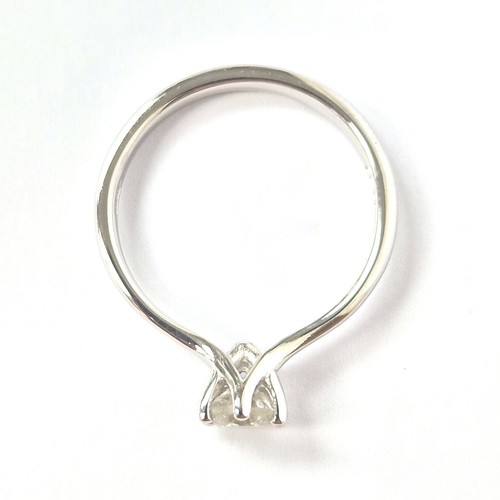 18ct White Gold Diamond Solitaire Ring Round Cut 0.40ct Size M Hallmarked 3g - Picture 16 of 23