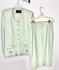 Mashata Couture 2 Pc Suit Sz 14 Lt.Green Formal Wedding, Evening Embellished